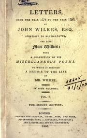 Tapa de Letters, from the year 1774 to the year 1796, addresses to his daughter, the late Miss Wilkes