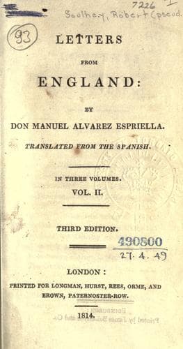 Tapa de Letters from England