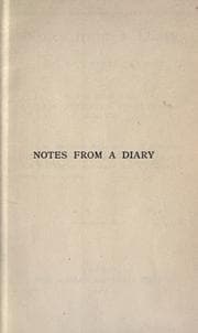 Tapa de Notes from a diary, 1896 to January 23, 1901
