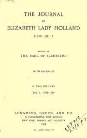 Tapa de The journal of Elizabeth lady Holland (1791-1811)