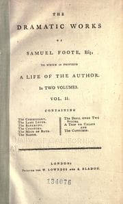 Tapa de The dramatic works of Samuel Foote