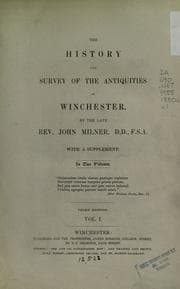 Tapa de The history and survey of the antiquities of Winchester