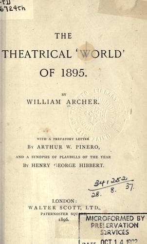 Tapa de The theatrical 'world' for 1893