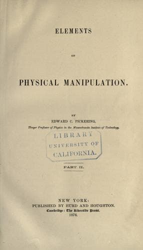 Tapa de Elements of physical manipulation