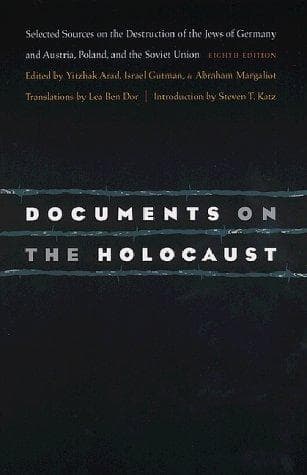 Tapa de Documents on the Holocaust