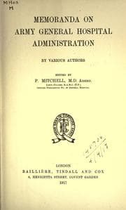 Tapa de Memoranda on Army General Hospital administration