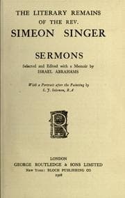 Tapa de The literary remains of the Rev. Simeon Singer