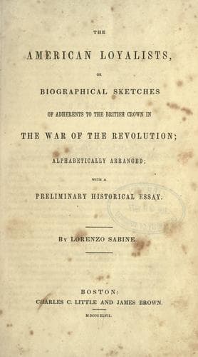 Tapa de The American loyalists