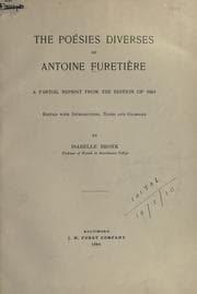 Tapa de The Poesies diverses of Antoine Furetière