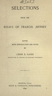 Tapa de Selections from the essays of Francis Jeffrey