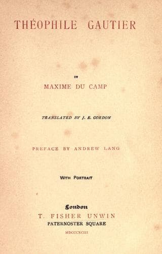 Tapa de Théophile Gautier