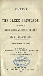 Tapa de Grammar of the Greek language