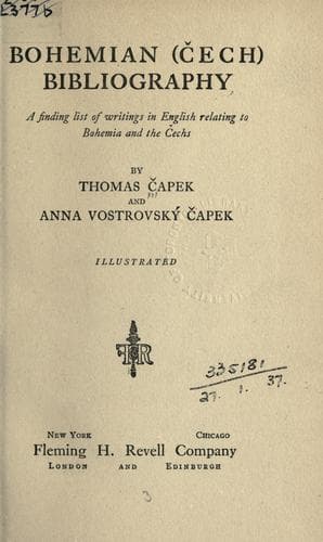Tapa de Bohemian (Cech) bibliography