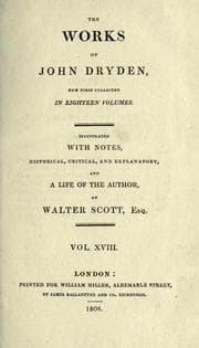Tapa de The works of John Dryden, now first collected in eighteen volumes