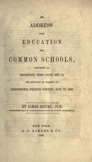 Tapa de An address upon education and common schools