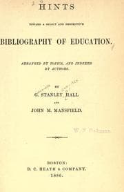 Tapa de Hints toward a select and descriptive bibliography of education