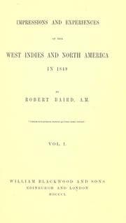 Tapa de Impressions and experiences of the West Indies and North America in 1849