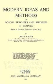 Tapa de Modern ideas and methods for school teachers and students in training from a practical teacher's note book
