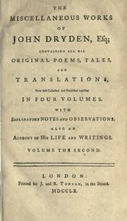 Tapa de Miscellaneous works of John Dryden