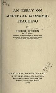 Tapa de An essay on mediæval economic teaching