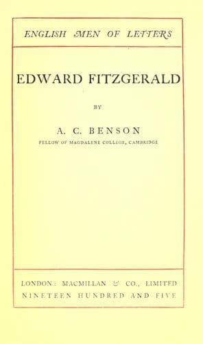 Tapa de Edward FitzGerald