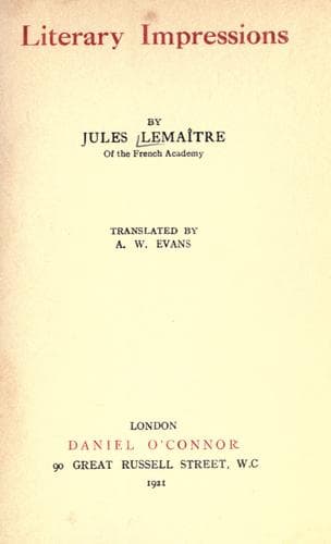 Tapa de Literary impressions