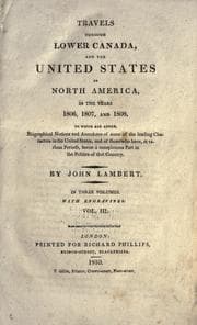 Tapa de Travels through lower Canada and the United States of North America, in the years 1806, 1807, and 1808