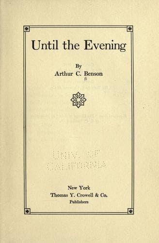 Tapa de Until the evening