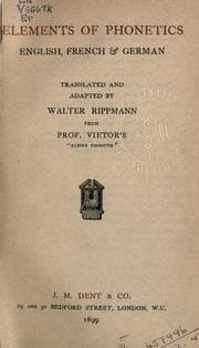 Tapa de Elements of phonetics, English, French & German