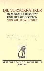 Tapa de Die vorsokratiker in auswahl