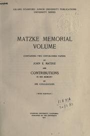Tapa de Matzke memorial volume