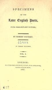 Tapa de Specimens of the later English poets