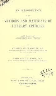 Tapa de An introduction to the methods and materials of literary criticism