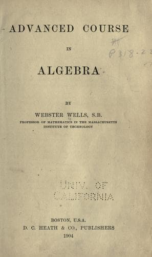 Tapa de Advanced course in algebra