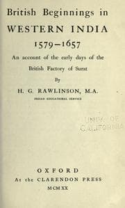 Tapa de British beginnings in western India, 1579-1657