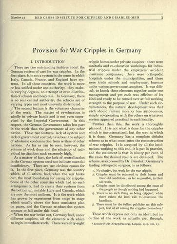 Tapa de Provision for war cripples in Germany