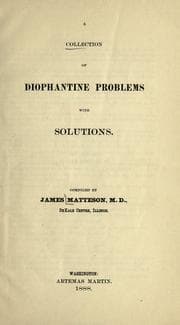 Tapa de A collection of Diophantine problems with solutions