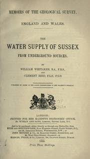 Tapa de The water supply of Sussex, from underground sources
