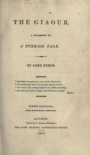 Tapa de The giaour, a fragment of a Turkish tale