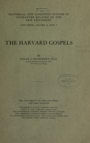 Tapa de The Harvard Gospels