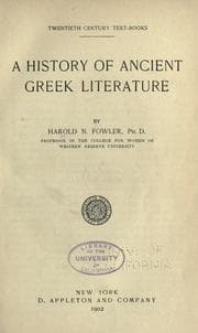 Tapa de A history of ancient Greek literature
