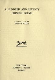 Tapa de A hundred and seventy Chinese poems
