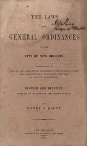 Tapa de The laws and general ordinances of the city of New Orleans