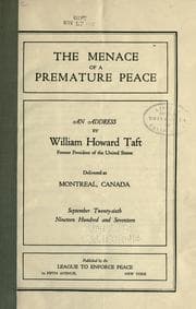 Tapa de The menace of a premature peace