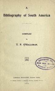 Tapa de A bibliography of South America