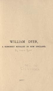 Tapa de William Dyer, a Somerset royalist in New England