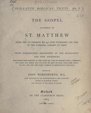 Tapa de The Gospel according to St. Matthew