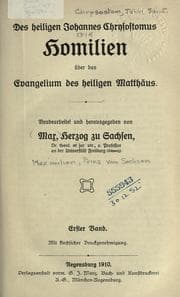 Tapa de Homilien ©·uber das Evangelium des heiligen Matth©·aus