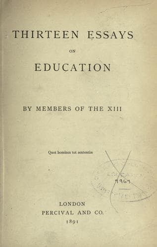 Tapa de Thirteen essays on education