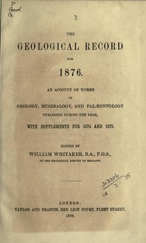 Tapa de The Geological record ...